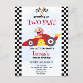 Cartão Postal Duas Festas de segundo aniversário de Carro Rápido