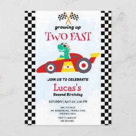 Cartão Postal Duas Festas de segundo aniversário de Carro Rápido