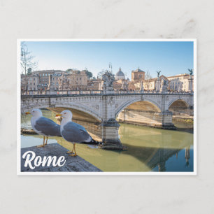 Cartão Postal Duas gaivotas contra Roma, Itália