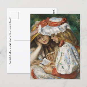Cartão Postal Duas garotas lendo por Pierre-Auguste Renoir.