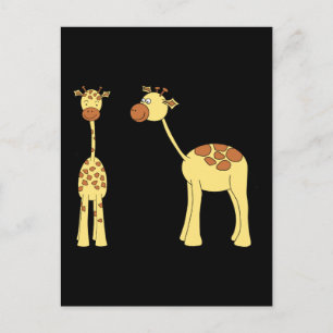 Cartão Postal Duas Girafas. Cartoon