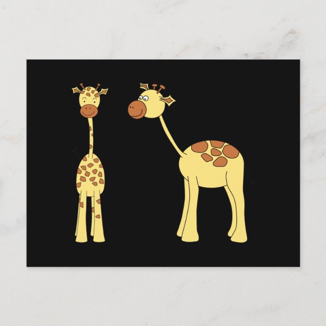 Cartão Postal Duas Girafas. Cartoon (Frente)