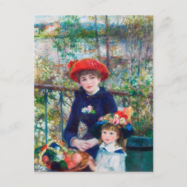Cartão Postal Duas Irmãs - Impressionista Renoir Pintura 1881 (Frente)