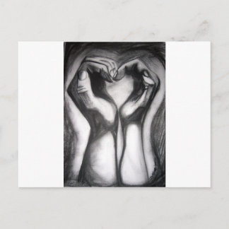 Cartão Postal duas mãos - um coração