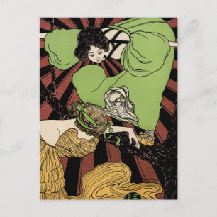 Cartão Postal Duas Meninas - Art Nouveau - Jugendstil