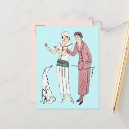 Cartão Postal Duas mulheres 1920 de Na moda e um cartão-postal d