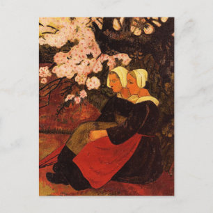 Cartão Postal Duas Mulheres Bretãs Sob a Macieira,