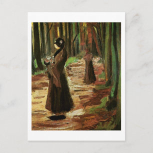 Cartão Postal Duas mulheres no bosque, Van Gogh Fine Art