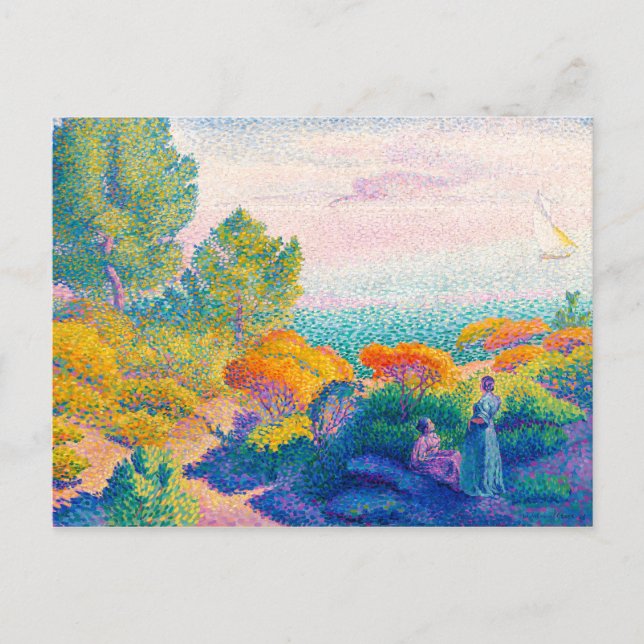 Cartão Postal Duas Mulheres por Shore, Mediterrâneo | H.E. Cruz  (Frente)