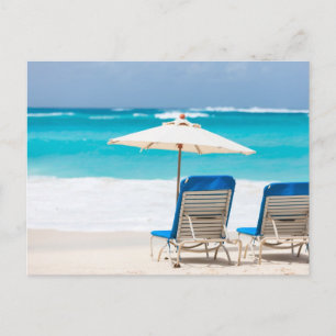 Cartão Postal Duas salas na praia oceânica