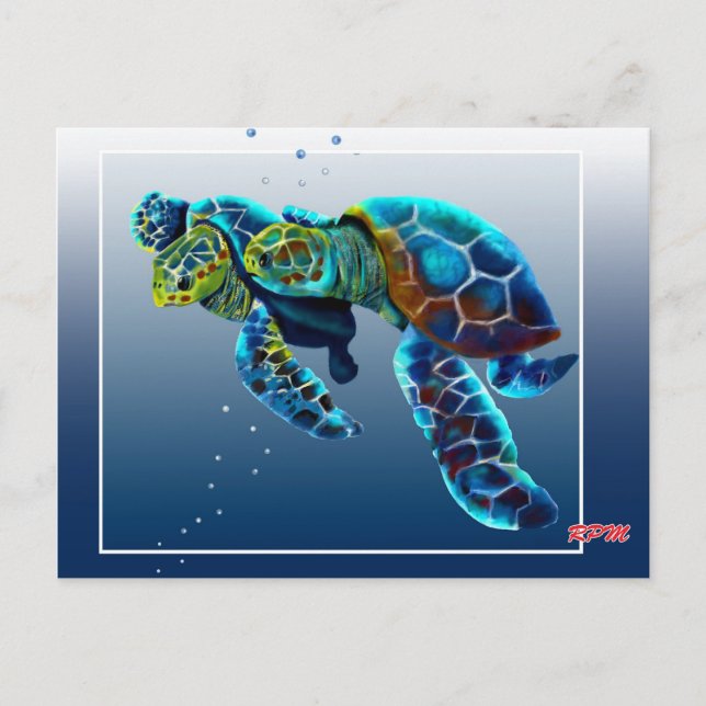 Cartão Postal Duas Tartarugas (Frente)