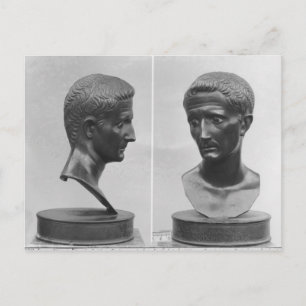 Cartão Postal Duas visões de um busto do imperador Augusto