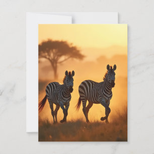 Cartão Postal Duas Zebras