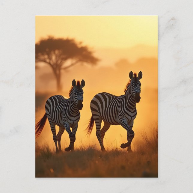 Cartão Postal Duas Zebras (Frente)