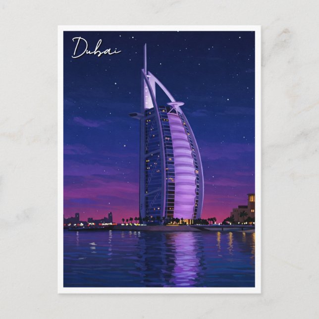 Cartão Postal Dubai Burj Al Arab UAE Viagem (Frente)