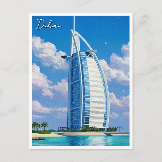 Cartão Postal Dubai Burj Al Arab UAE Viagem (Frente)