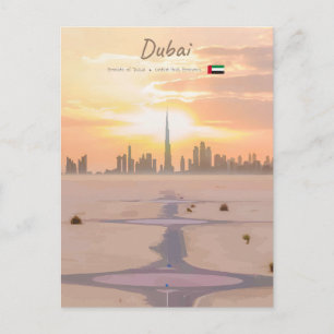 Cartão Postal Dubai, Emirados Árabes Unidos - Deserto do Burj Kh