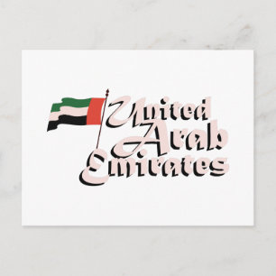 Cartão Postal Dubai Flag Emirados Árabes Unidos
