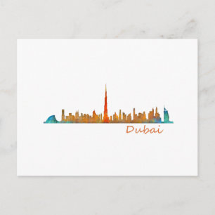 Cartão Postal Dubai Skyline Cityscape v1