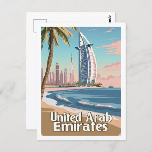 Cartão Postal Dubai UAE Vintage Familiar Viagem Place