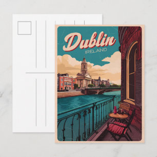 Cartão Postal Dublin antiga cidade, presentes de viagem da repúb