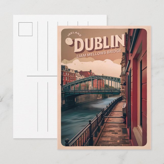 Cartão Postal Dublin antiga cidade, presentes de viagem da repúb (Frente/Verso)