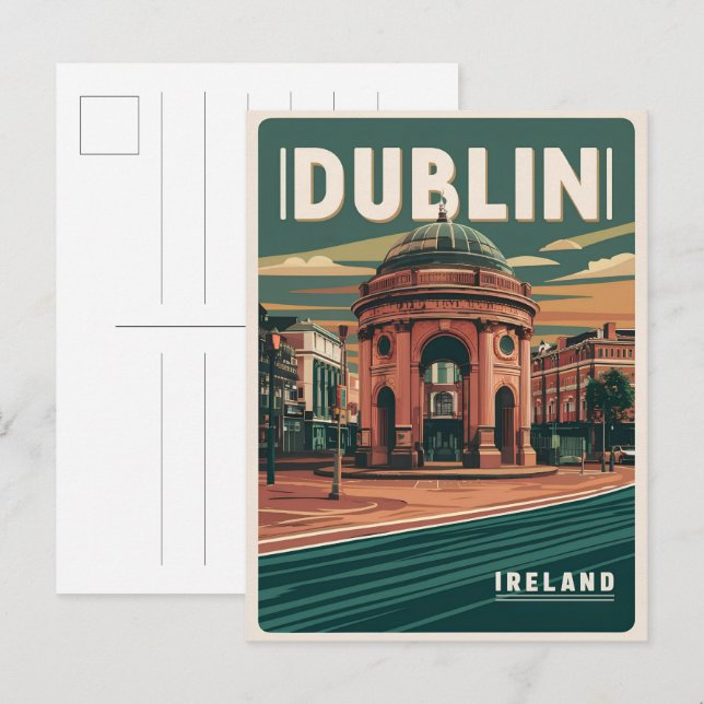 Cartão Postal Dublin antiga cidade, presentes de viagem da repúb (Frente/Verso)