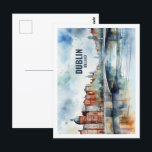 Cartão Postal Dublin Ireland Familiar Viagem Place Watercolor<br><div class="desc">Dublin Ireland Familiar Viagem Place Watercolor</div>