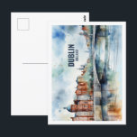Cartão Postal Dublin Ireland Familiar Viagem Place Watercolor<br><div class="desc">Dublin Ireland Familiar Viagem Place Watercolor</div>
