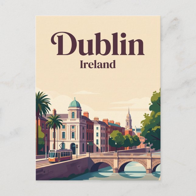 Cartão Postal Dublin Irlanda (Frente)