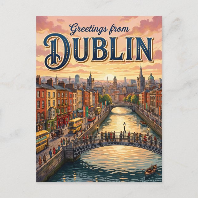 Cartão Postal Dublin Irlanda (Frente)