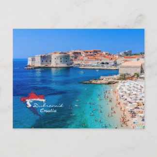 Cartão Postal Dubrovnik | Croácia | Hrvatska | Mar Adriático