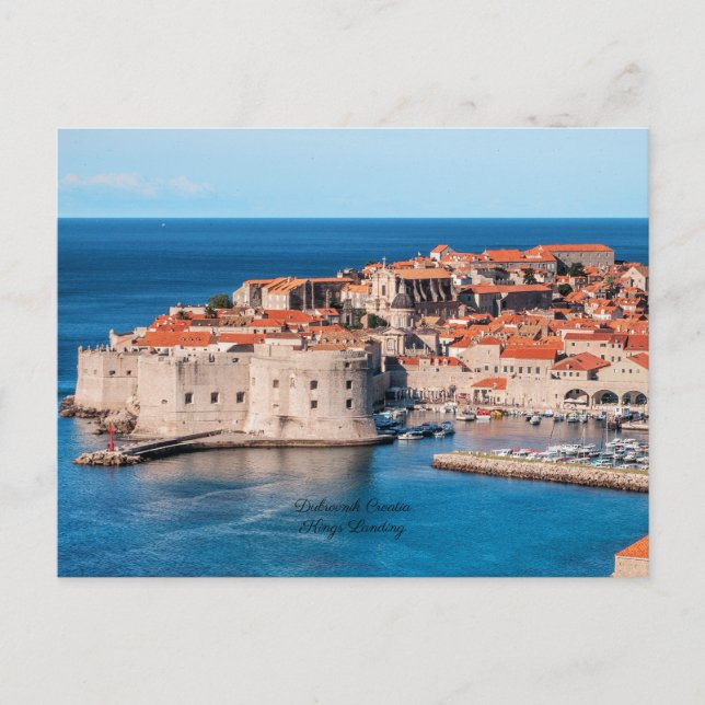 Cartão Postal Dubrovnik Croácia, Kings Landing, (Frente)