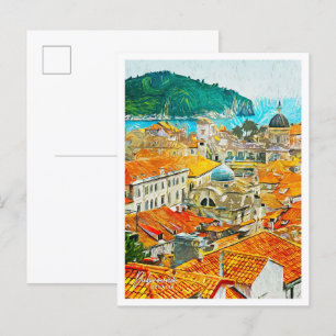 Cartão Postal Dubrovnik Croácia Linda Paisagem Petrolífera