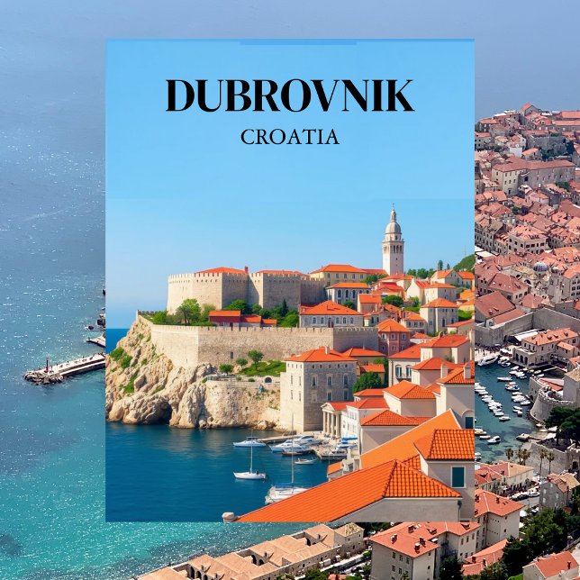 Cartão Postal Dubrovnik, Croácia Viagem Vintage (Criador carregado)