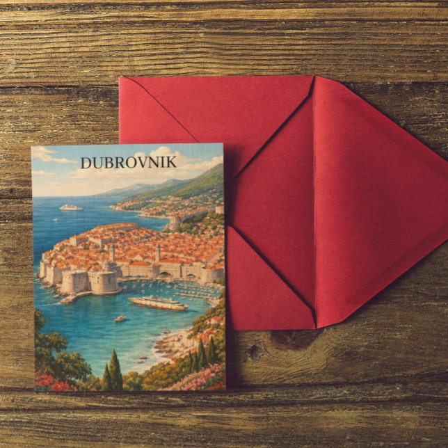 Cartão Postal Dubrovnik, Croatia – Pearl of the Adriatic Travel (Dubrovnik, Croatia – Pearl of the Adriatic Travel Postcard)
