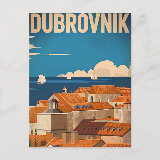 Cartão Postal Dubrovnik vintage (Frente)