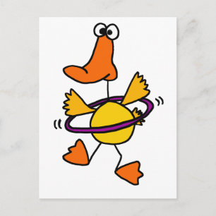 Cartão Postal Duck Brincando com Cartoon Purple Hula Hoop
