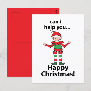 Cartão Postal Duende de Natal Posso Ajudá-lo Feliz Duende de Nat