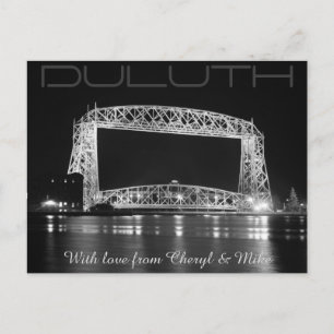 Cartão Postal Duluth Lift Bridge Black & White Photo