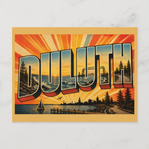 Cartão Postal Duluth Minnesota Costa do Lago Superior Floresta 