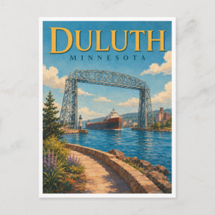 Cartão Postal Duluth Minnesota Lift Bridge GeoSaga
