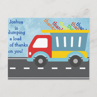 Cartão Postal Dump caminhão OBRIGADO (personalizar)