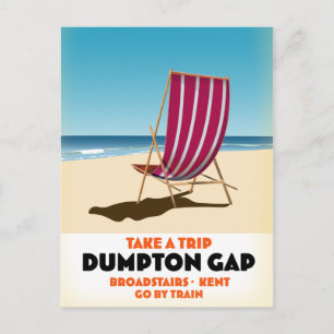 Cartão Postal Dumpton Gap Broadstairs Kent cartaz de praia