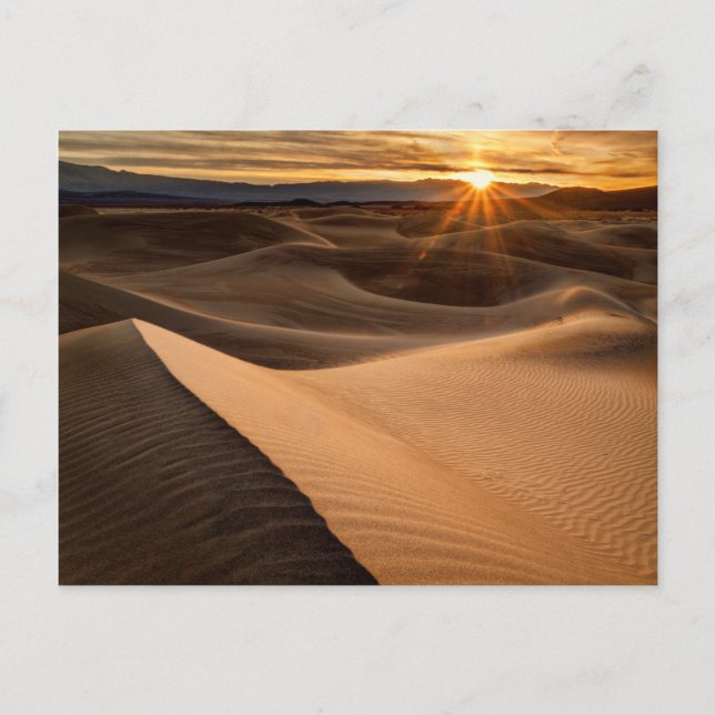 Cartão Postal Dunas de Areia Dourada, Vale da Morte, CA (Frente)