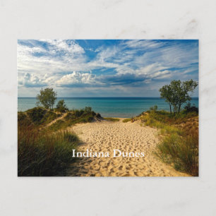 Cartão Postal Dunas de Indiana, Lago Michigan, legendado