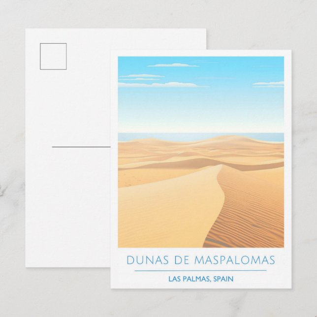 Cartão Postal Dunas de Maspalomas Las Palmas Espanha (Frente/Verso)