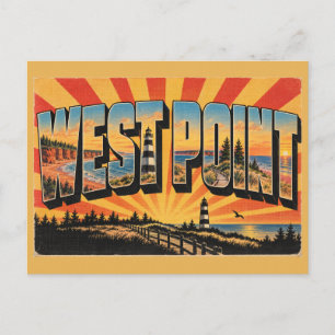 Cartão Postal Dunas do Farol Listrado de West Point PEI Arte