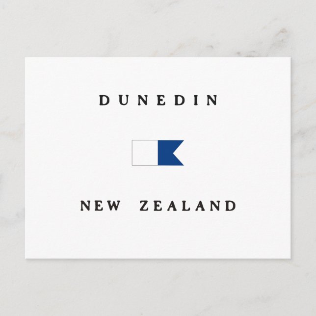 Cartão Postal Dunedin Nova Zelândia Alpha Dive Flag (Frente)
