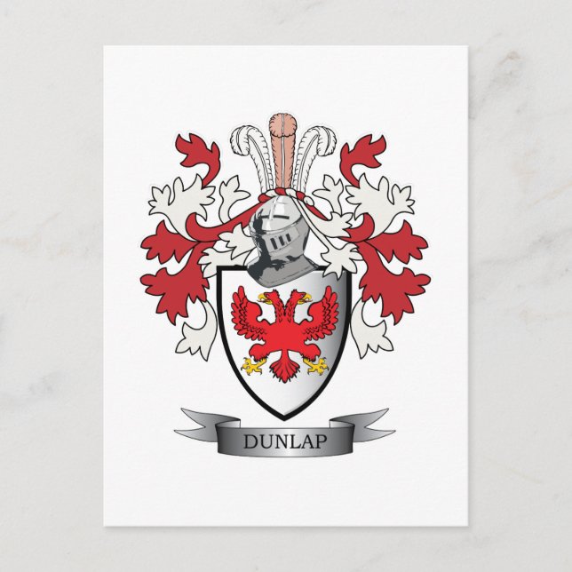 Cartão Postal Dunlap Family Crest Casaco de Braços (Frente)